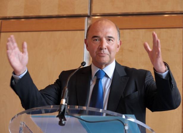 Pierre Moscovici en conférence de presse le 22 août 2012
